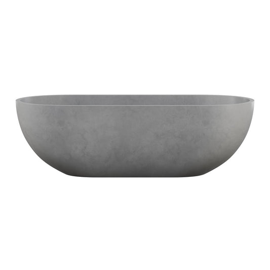 Claire 60" Freestanding Concrete Bathtub in Gray, Drain Included