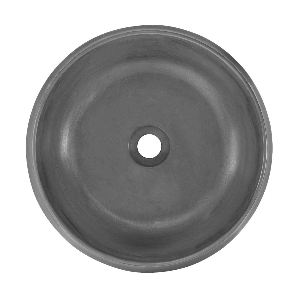 Lisse 17.5" Round Concrete Vessel Bathroom Sink in Dark Gray