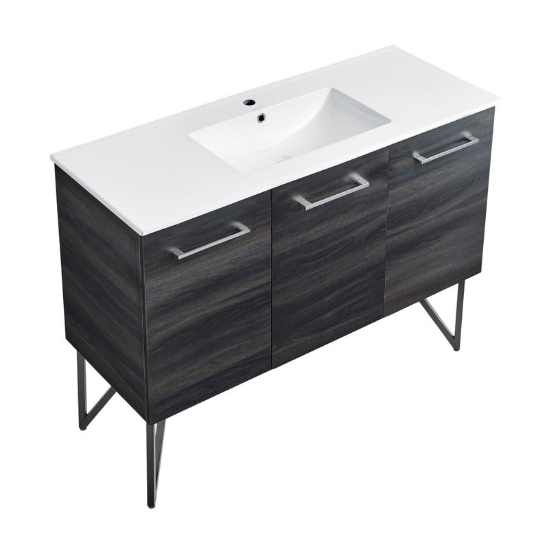 Annecy 48" Freestanding Bathroom Vanity in Black Walnut with Sink Top