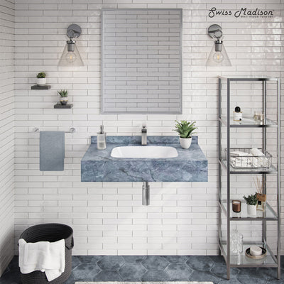 Avancer 36'' Wall Mount Sink In Blue Celeste