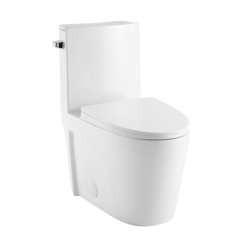 St. Tropez One-Piece 10" Rough-in 1.28 GPF Left Flush Elongated Toilet in Glossy White (6 - Pack)