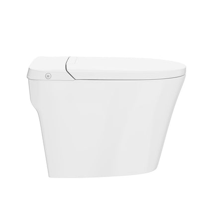 Hugo H Power Flush Tankless Toilet 12" Rough-in 1 GPF Non-Electric ADA Toilet with Integrated Tank in Glossy White