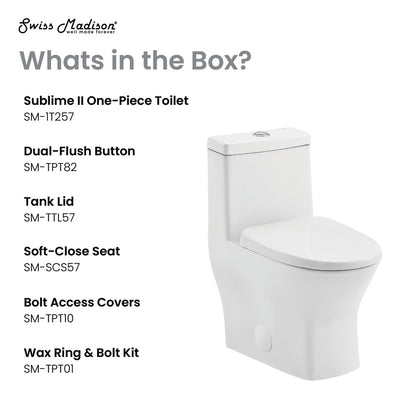 Round one-piece compact toilet in glossy white with dual top flush and soft-close seat.