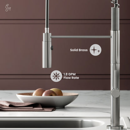 Chalet Single Handle, Pull-Down Kitchen Faucet in Brushed Nickel