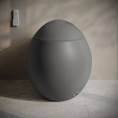 Plaisir Smart One-Piece 1.28 GPF Single Flush Toilet in Matte Gray