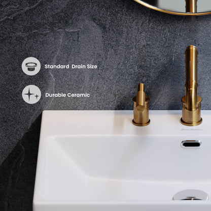 Claire 30" Console Sink White Basin Brushed Gold Legs with 8" Widespread Holes