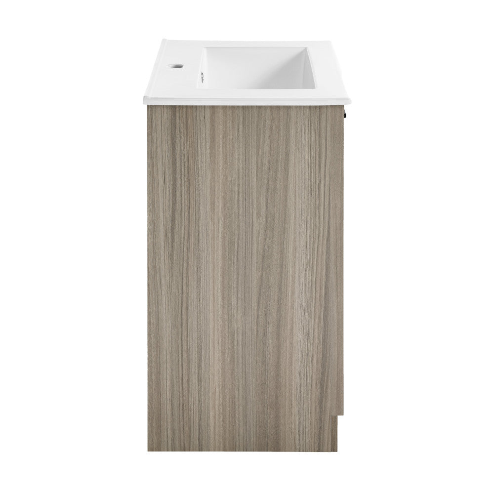 Burdon 24" Freestanding Bathroom Vanity in Weathered Oak with Sink Top