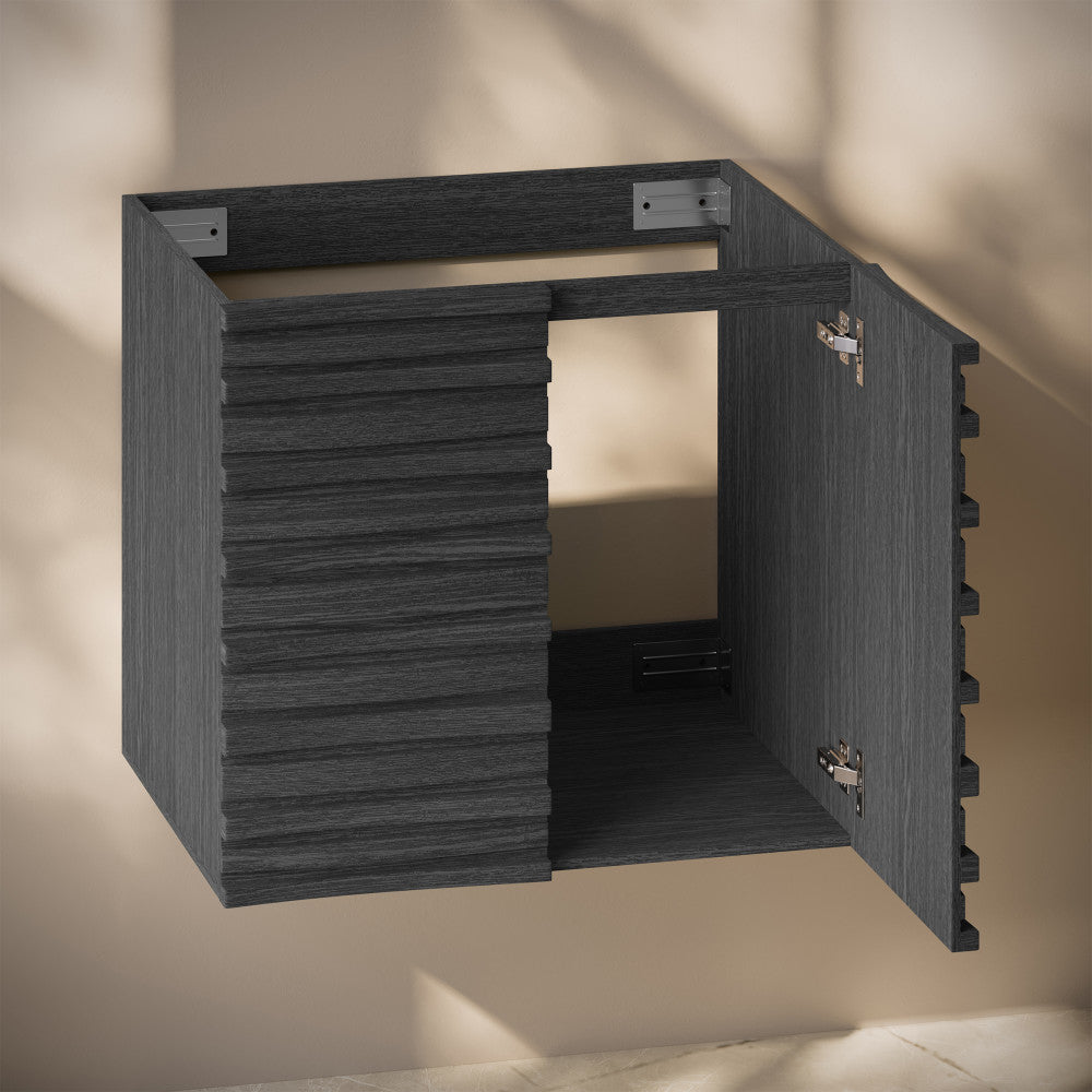 Cascade 24" Wall-Mounted Bathroom Vanity Cabinet without Top in Black Oak