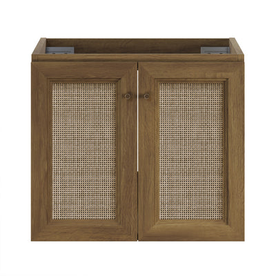 Classe 24" Wall-Mounted Bathroom Vanity in Brown Oak without Sink Top