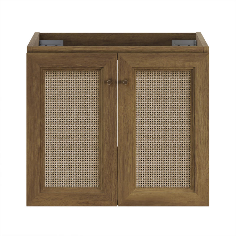 Classe 24" Wall-Mounted Bathroom Vanity in Brown Oak without Sink Top