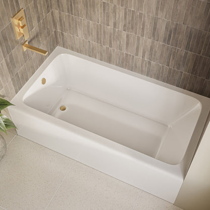 Voltaire 60 x 32 x 18 Skirted Left Drain Soaking Apron Bathtub in Glossy White