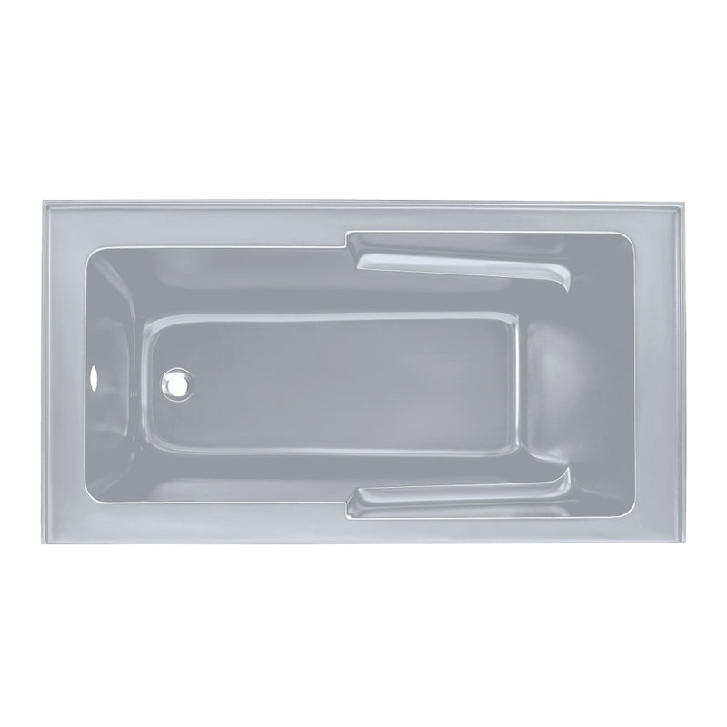 Voltaire 60" x 32" Left-Hand Drain Alcove Bathtub with Apron and Armrest in Matte Gray