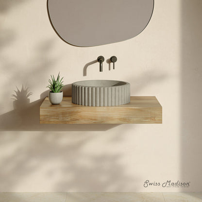 Lafayette 16" Round Concrete Vessel Sink in Taupe