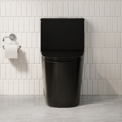 Dreux One-Piece 12" Rough-in .95/1.28 GPF Dual Top Flush Elongated Toilet in Glossy Black