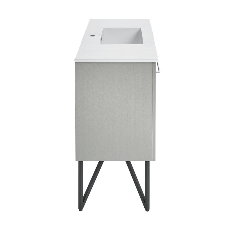 Annecy 48" Freestanding Bathroom Vanity in Gray with Sink Top