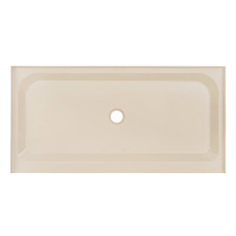 Voltaire 60" x 30" Single-Threshold, Center Drain, Shower Base in Biscuit