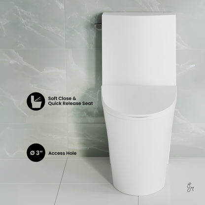 St. Tropez One-Piece 10" Rough-in 1.28 GPF Left-Hand Vortex Flush Elongated Toilet in Matte White