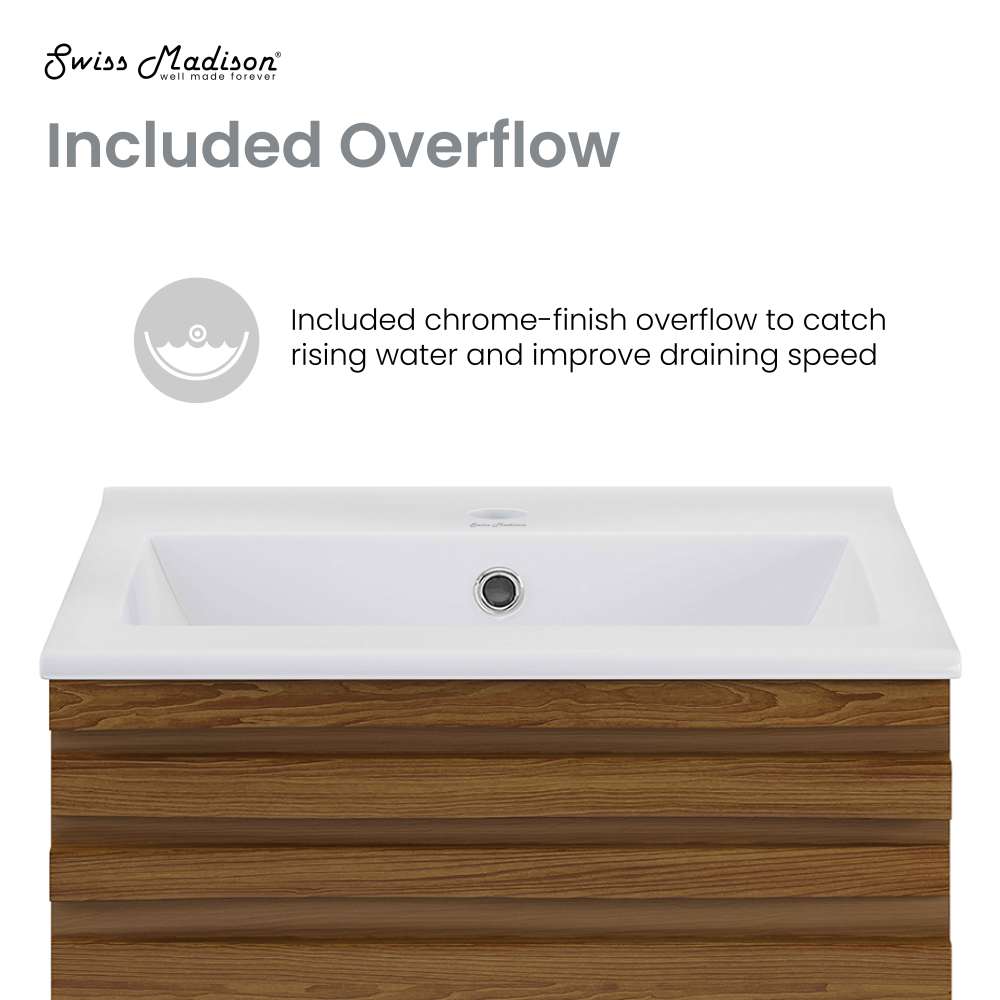 Cascade 18" Bathroom Vanity in Brown Oak