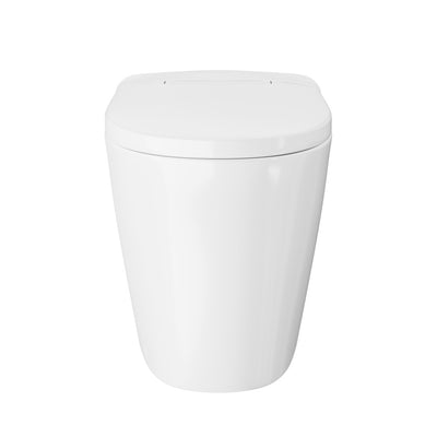 Hugo H Power Flush Tankless Toilet 12" Rough-in 1 GPF Non-Electric ADA Toilet with Integrated Tank in Glossy White