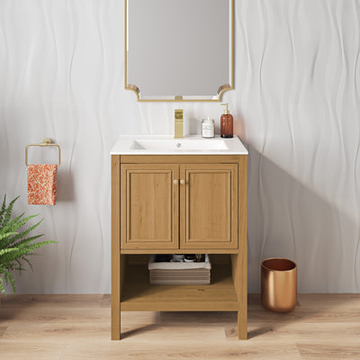 Chateau 24" Freestanding Bathroom Vanity in Golden Oak with Sink Top