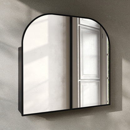 Porte 32 x 31 Arched Recessed/Wall Mount Medicine Cabinet with Mirror in Black