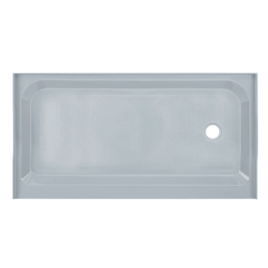 Voltaire 60" x 32" Single-Threshold, Right-Hand Drain, Shower Base in Gray