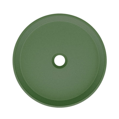 Lisse 14.5" Concrete Round Vessel Sink in Matte Royal Green