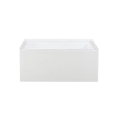 Voltaire 48 x 32 Skirted Right Drain Soaking Apron Bathtub in Glossy White with Integrated Overflow, Drain Included