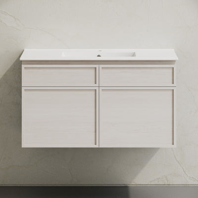 St. Tropez 36" Wall-Mounted Bathroom Vanity in White Oak with Sink Top