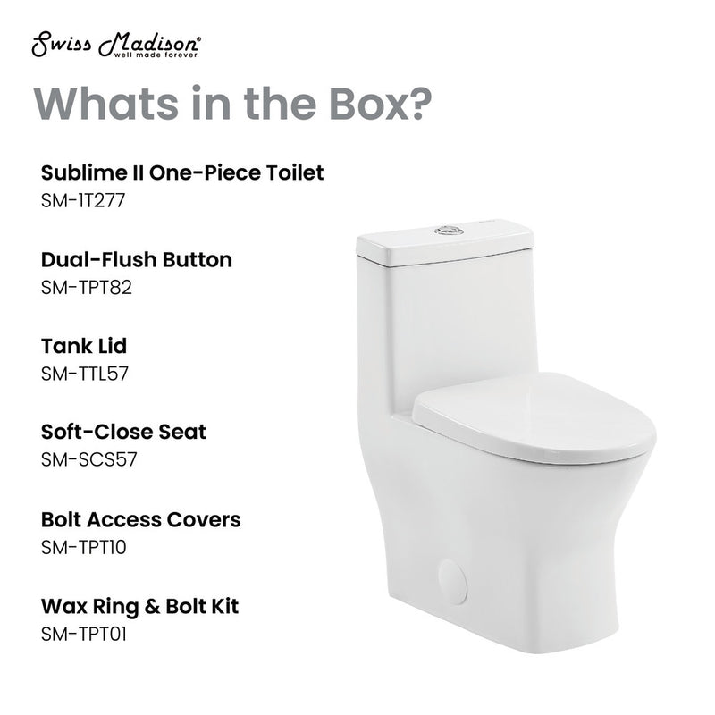 Sublime II One-Piece 10" Rough-in 1.1/1.6 GPF Dual Top Flush Round Compact Toilet in Glossy White (6 - Pack)