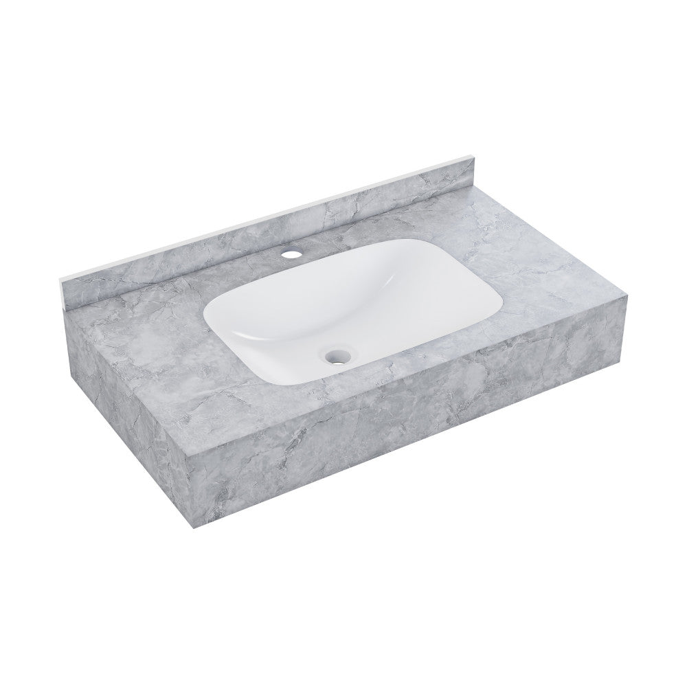 Avancer 36'' Wall Mount Sink In Storm Gray