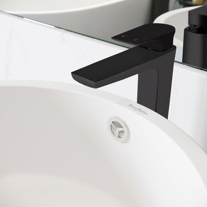 Monaco Single Hole, Single-Handle, High Arc Bathroom Faucet in Matte Black