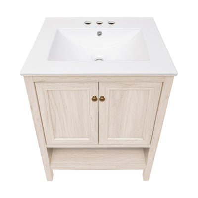 Chateau 24" Freestanding Bathroom Vanity in White Oak with 3-Hole Centerset Sink Top