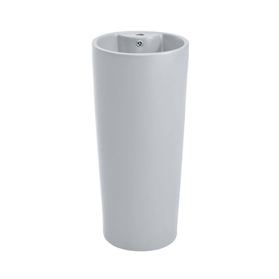 Monaco Circular Basin Pedestal Sink Matte Gray
