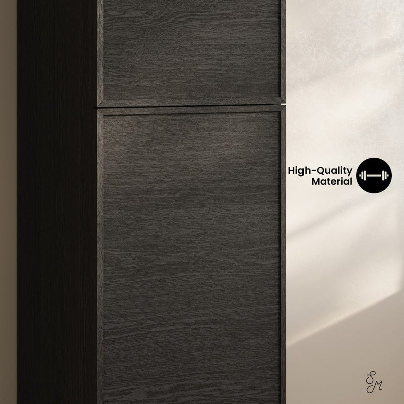 St. Tropez 15 x 15 x 60 Freestanding Linen Cabinet in Black Oak