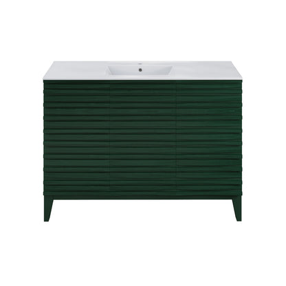 Cascade 48" Freestanding Bathroom Vanity in Green Oak with Sink Top