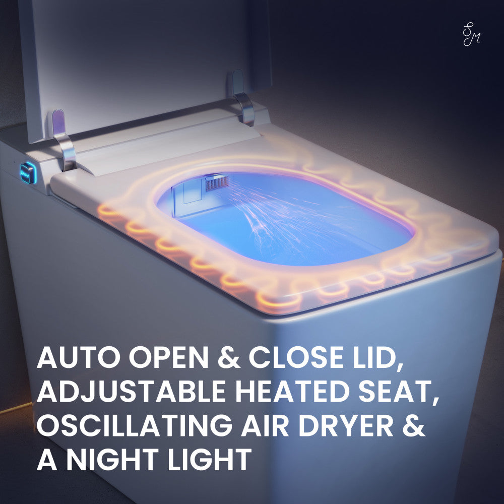 Concorde Smart One-Piece 1.28 GPF Single Top Flush Toilet in Glossy White