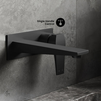 Voltaire Single-Handle, Wall-Mount, Bathroom Faucet in Matte Black