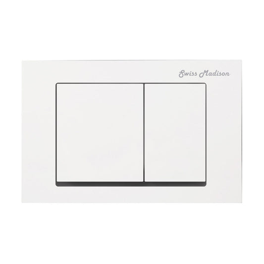 Concorde Wall Mount Dual Flush Actuator plate with Square Push Buttons in White