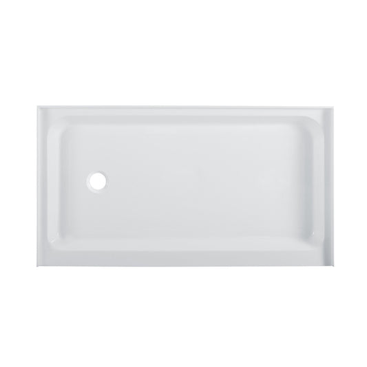 Voltaire 60" x 36" Acrylic White, Single-Threshold, Left-Hand Drain, Shower Base