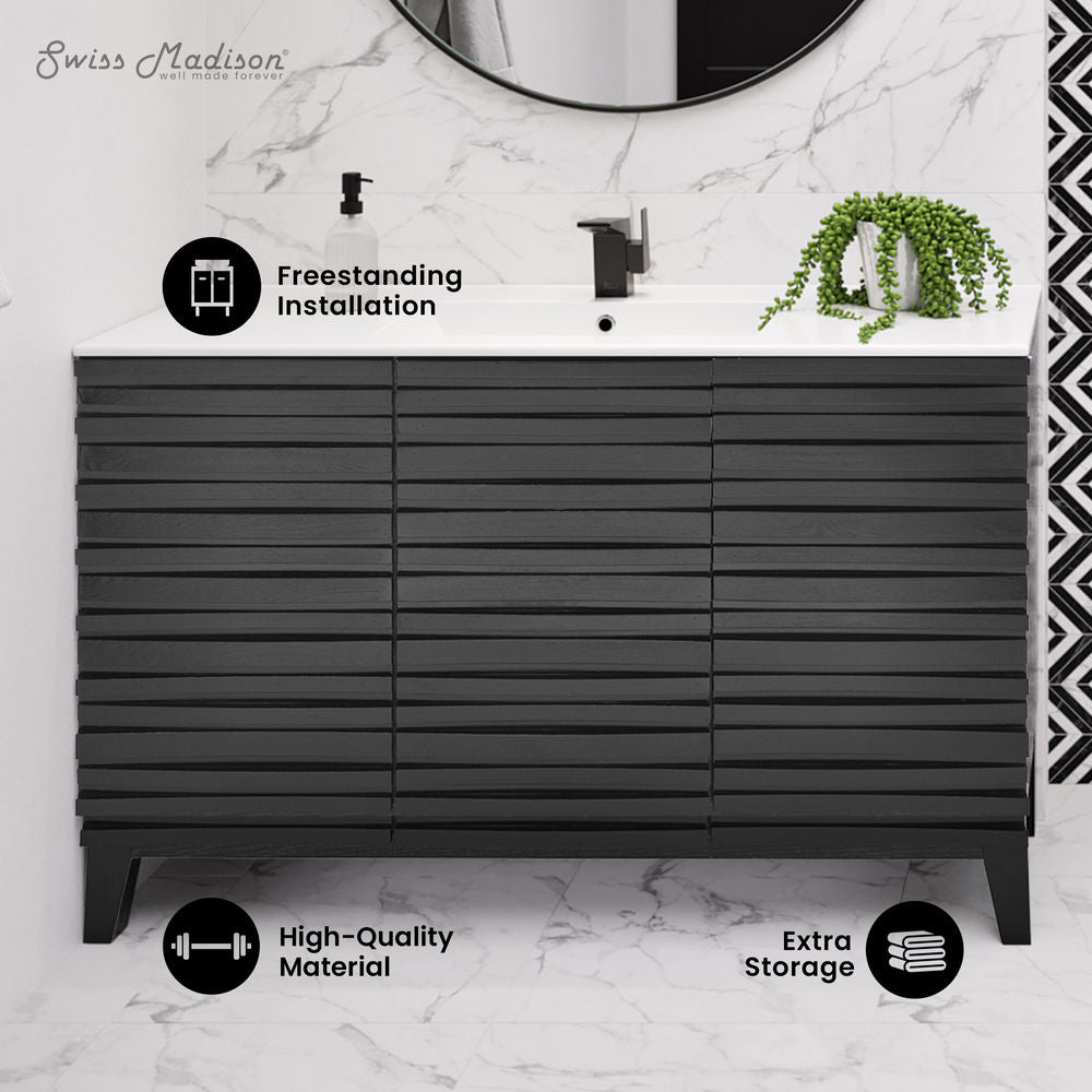 Cascade 48" Bathroom Vanity in Black