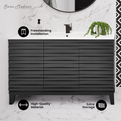 Cascade 48" Bathroom Vanity in Black