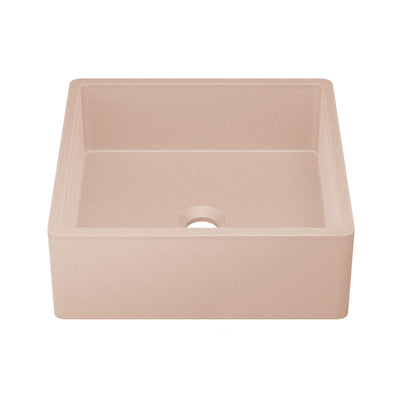 Lisse 15.5" Concrete Square Vessel Sink in Matte Blush