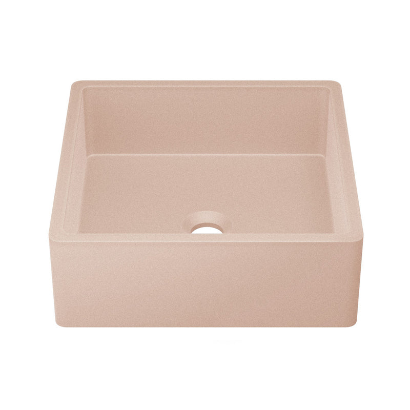 Lisse 15.5" Concrete Square Vessel Sink in Matte Blush