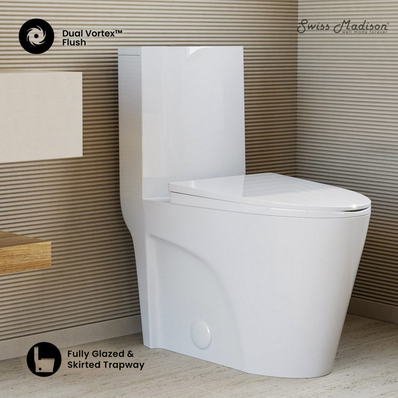 St. Tropez One-Piece Elongated Toilet Vortex Dual-Flush 1.1/1.6 gpf (6 - Pack)