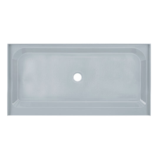 Voltaire 60" x 30" Single-Threshold, Center Drain, Shower Base in Gray