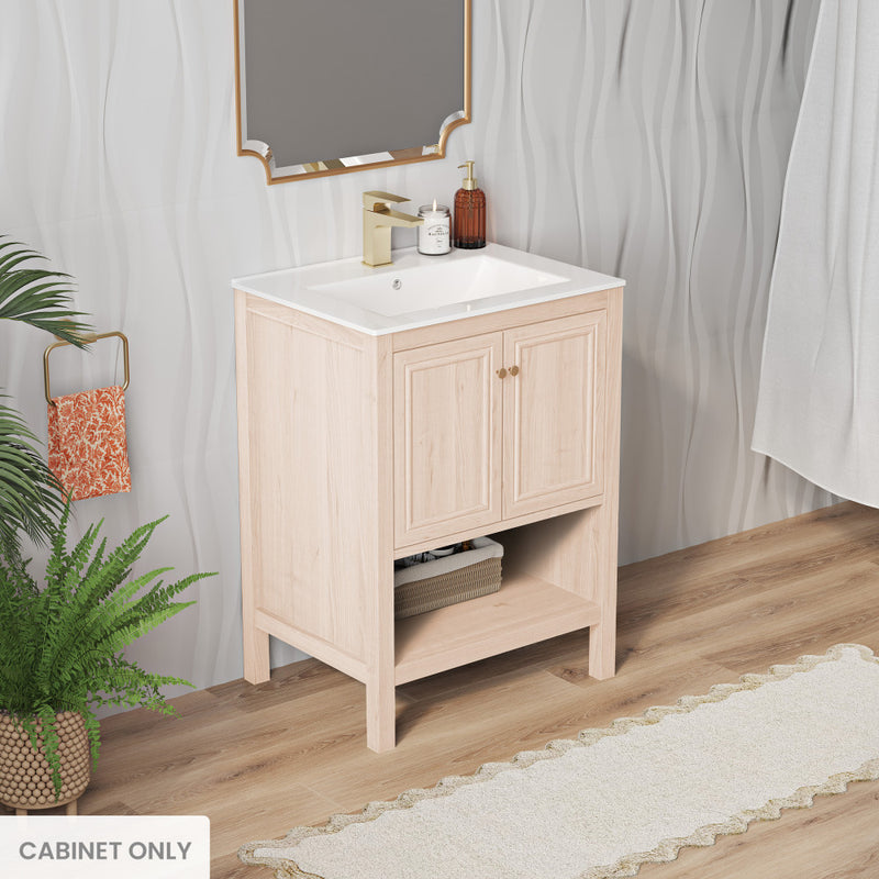 Chateau 24" Freestanding Bathroom Vanity Cabinet without Top in White Oak