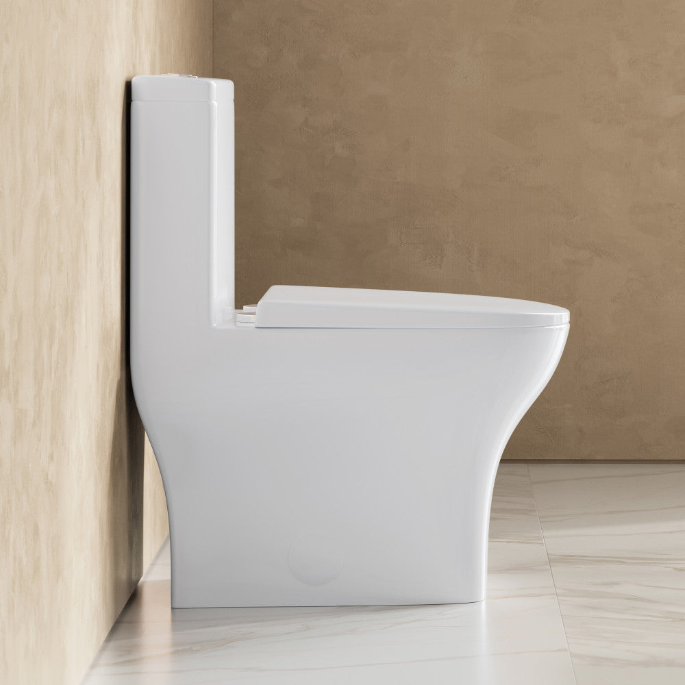 Sublime II One-Piece 10" Rough-in 1.1/1.6 GPF Dual Top Flush Round Compact Toilet in Glossy White