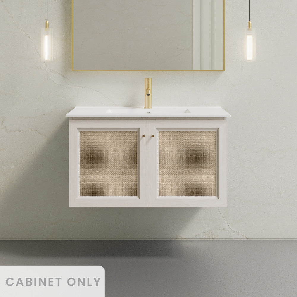 Classe 36" Wall-Mounted Bathroom Vanity in White Oak without Sink Top