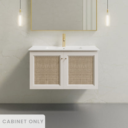 Classe 36" Wall-Mounted Bathroom Vanity in White Oak without Sink Top